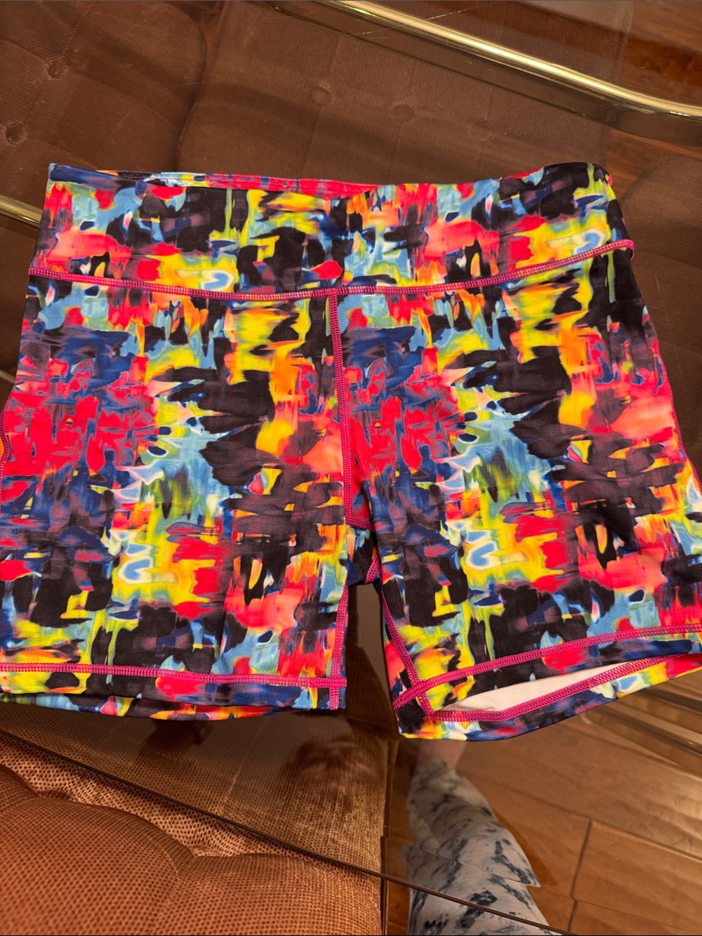 Multi-Color Abstract Print Women’s Athletic Shorts